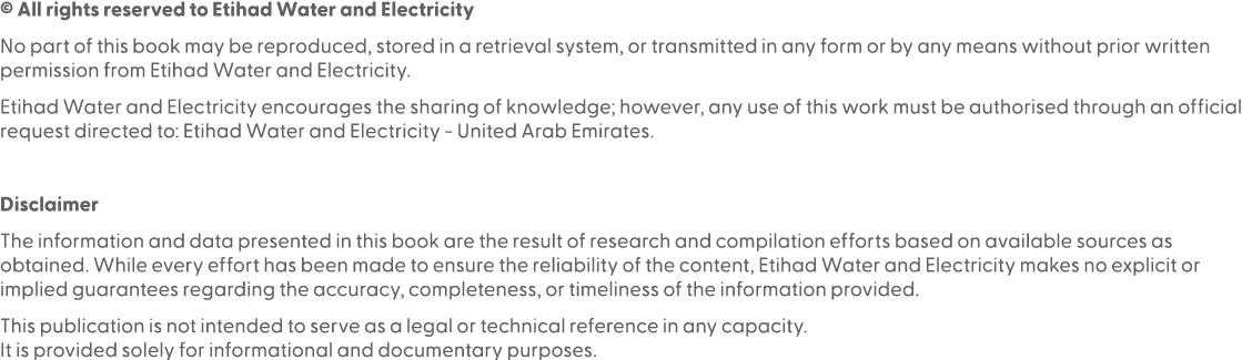 © All rights reserved to Etihad Water and Electricity No part of this book may be reproduced, stored in a retrieval s...