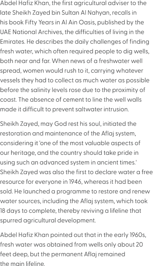 Abdel Hafiz Khan, the first agricultural adviser to the late Sheikh Zayed bin Sultan Al Nahyan, recalls in his book F...