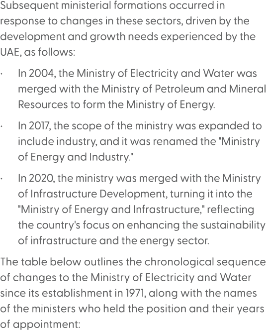 Subsequent ministerial formations occurred in response to changes in these sectors, driven by the development and gro...