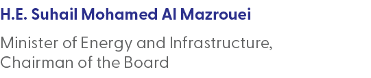 H.E. Suhail Mohamed Al Mazrouei Minister of Energy and Infrastructure, Chairman of the Board
